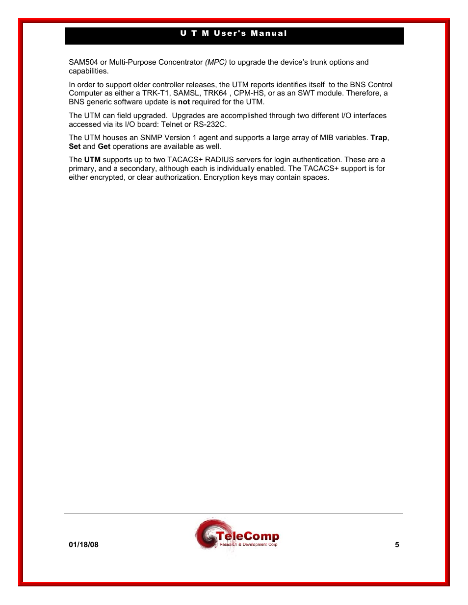 Datatek UTM User Manual | Page 5 / 60