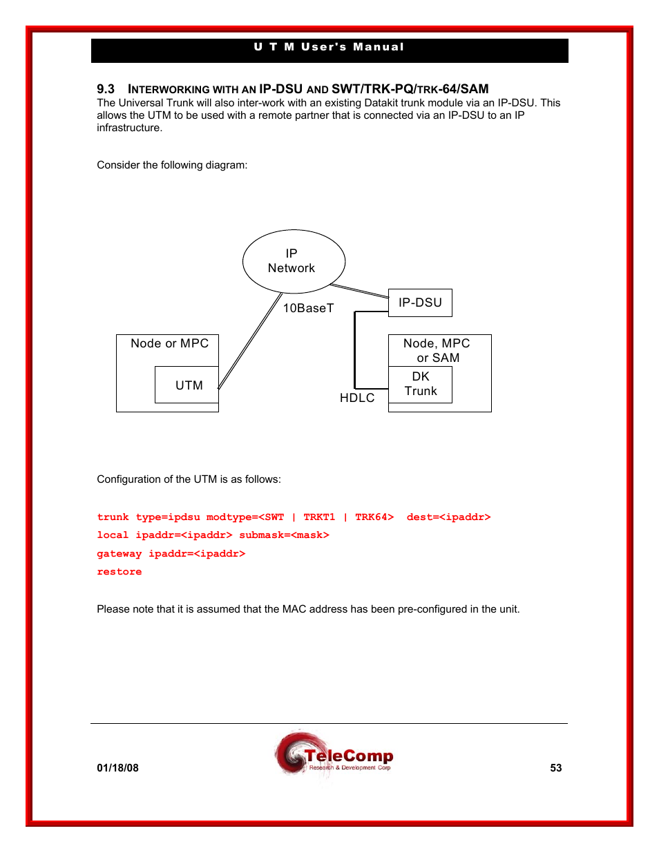 Datatek UTM User Manual | Page 53 / 60