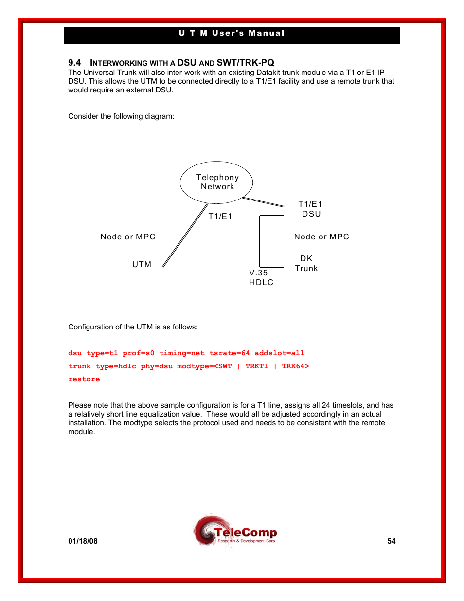 Datatek UTM User Manual | Page 54 / 60