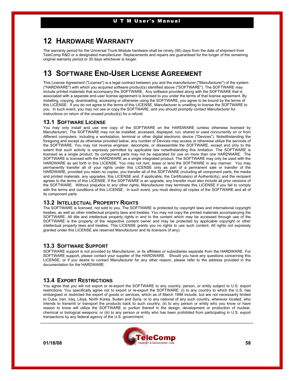 12 h, 13 s | Datatek UTM User Manual | Page 58 / 60