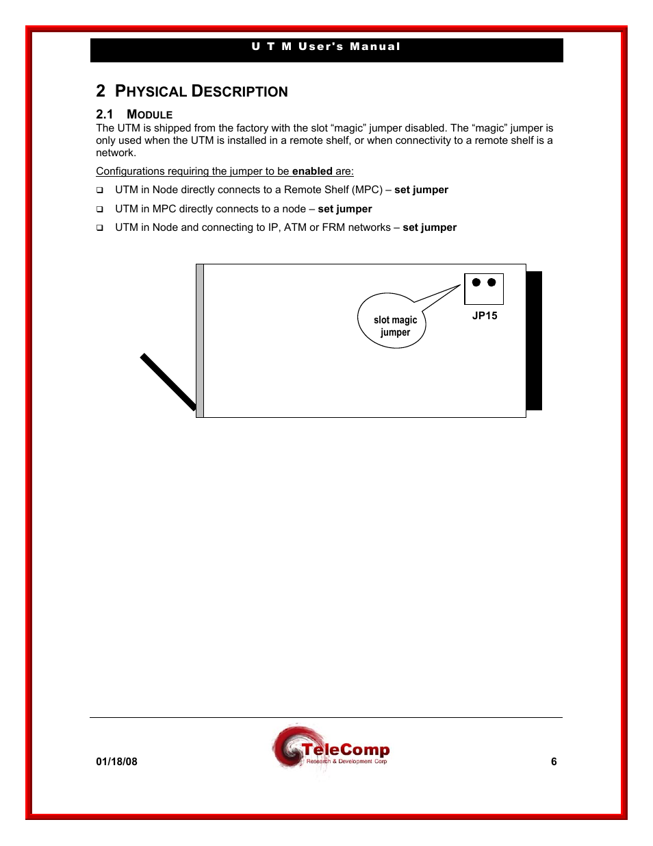 Hysical, Escription | Datatek UTM User Manual | Page 6 / 60