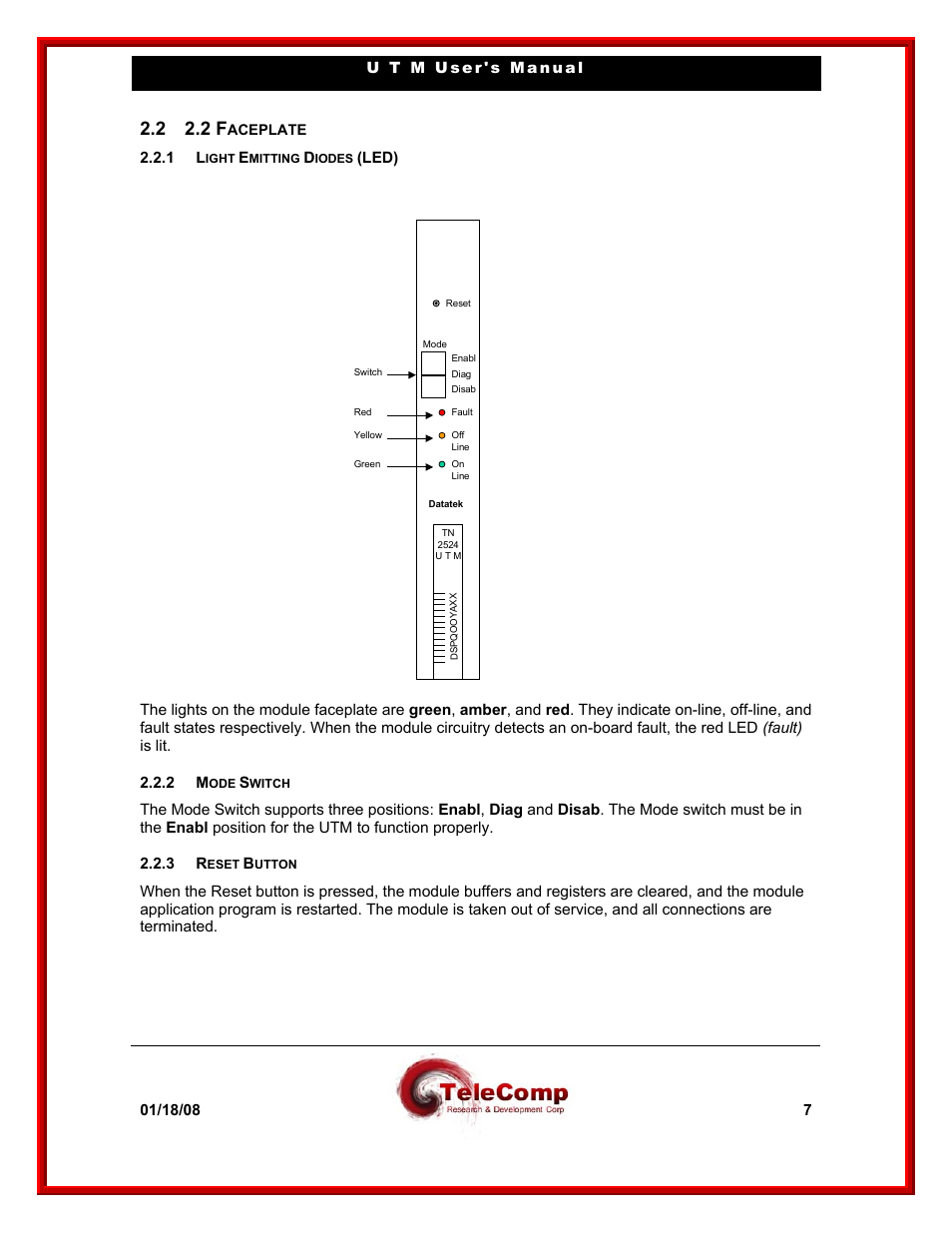 2 2.2 f | Datatek UTM User Manual | Page 7 / 60