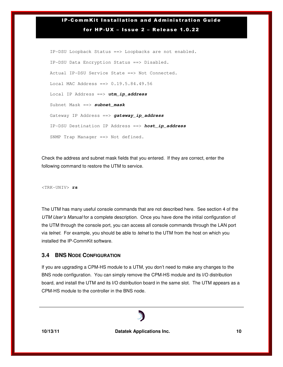 Datatek HP-UX 10.20 (32 bit kernel User Manual | Page 10 / 42
