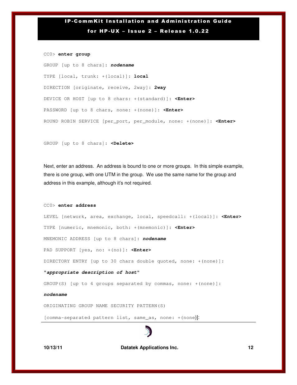 Datatek HP-UX 10.20 (32 bit kernel User Manual | Page 12 / 42