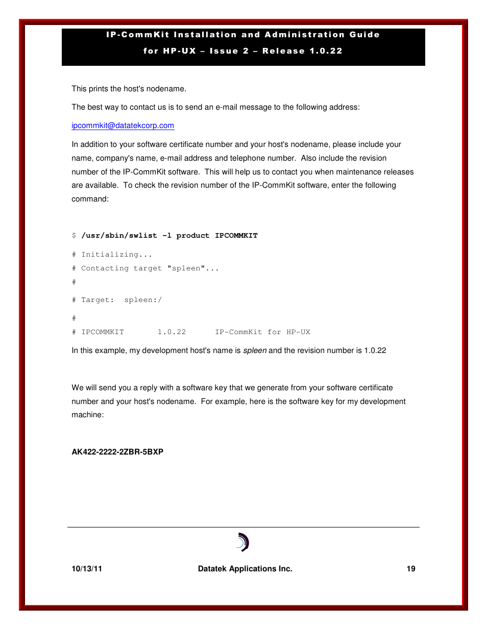Datatek HP-UX 10.20 (32 bit kernel User Manual | Page 19 / 42