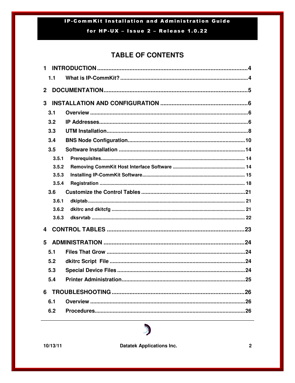 Datatek HP-UX 10.20 (32 bit kernel User Manual | Page 2 / 42