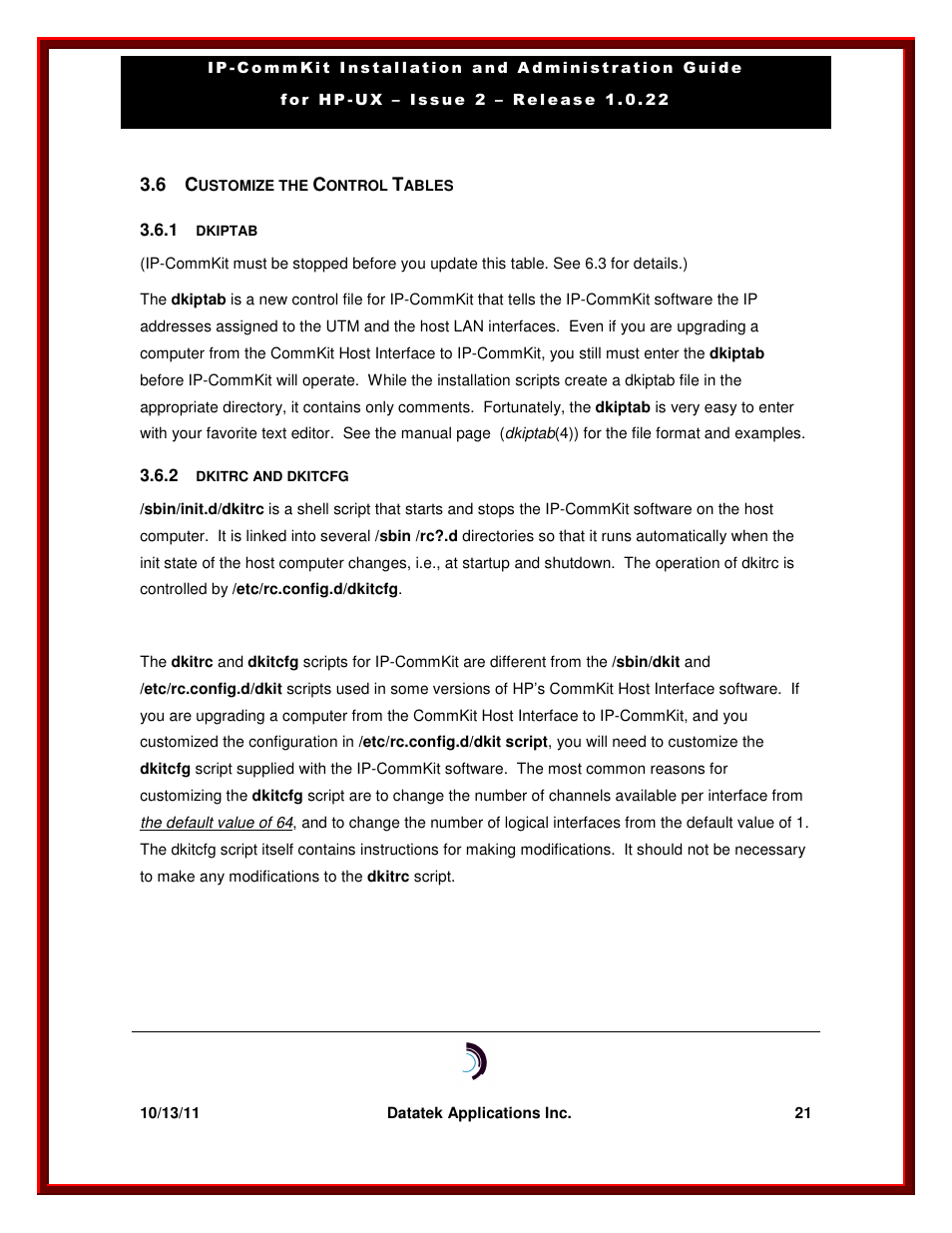 Datatek HP-UX 10.20 (32 bit kernel User Manual | Page 21 / 42
