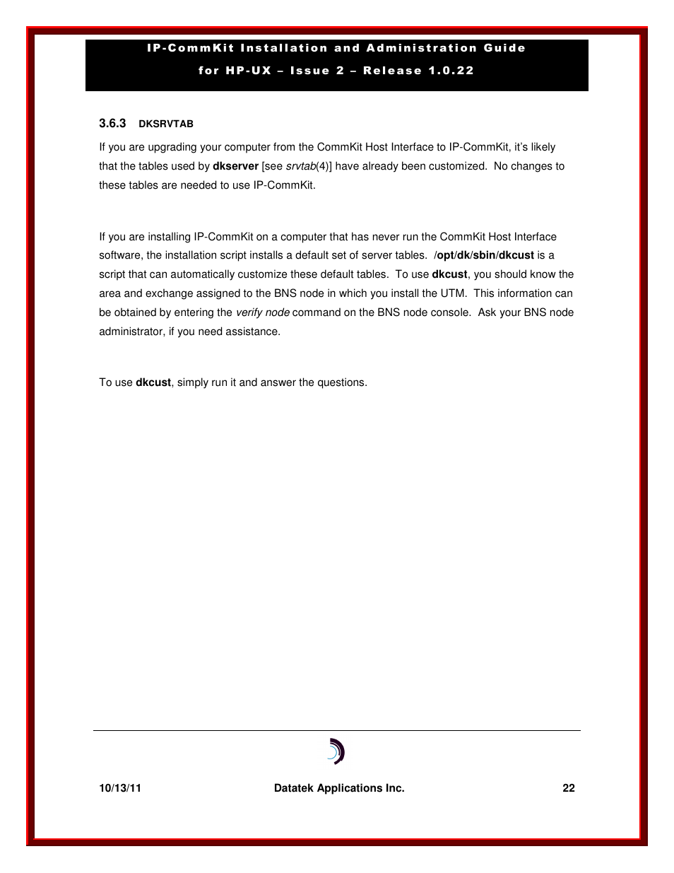 Datatek HP-UX 10.20 (32 bit kernel User Manual | Page 22 / 42