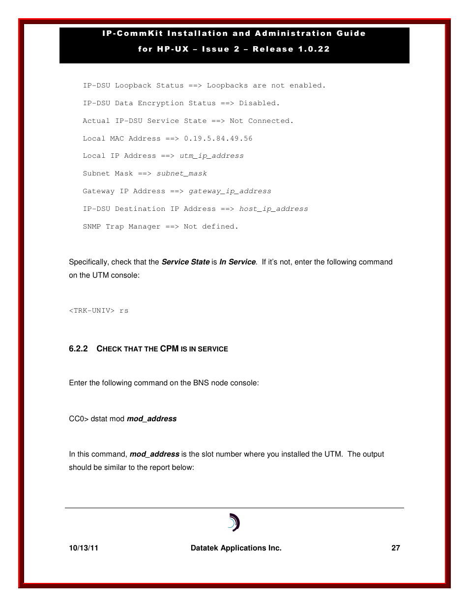 Datatek HP-UX 10.20 (32 bit kernel User Manual | Page 27 / 42