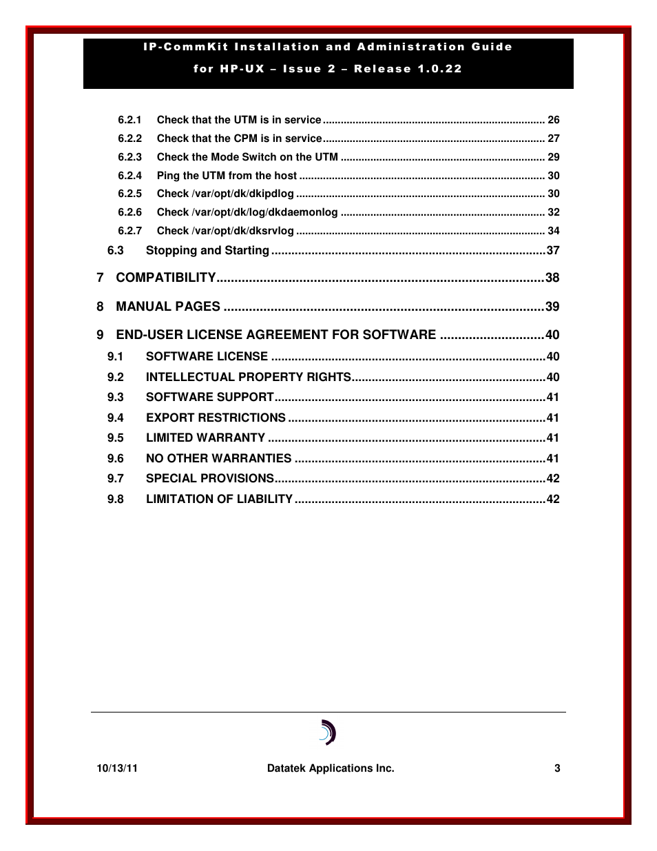 Datatek HP-UX 10.20 (32 bit kernel User Manual | Page 3 / 42