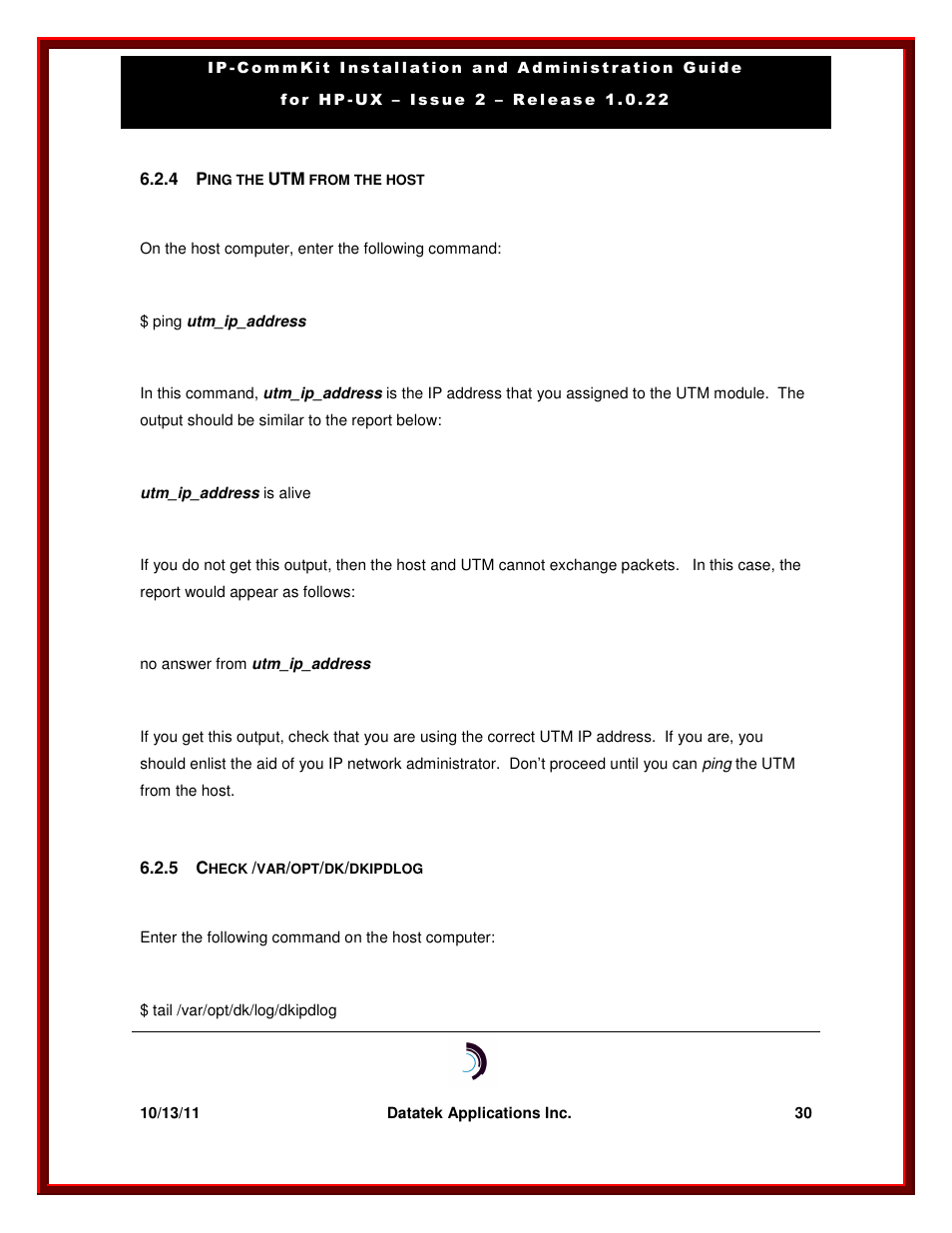Datatek HP-UX 10.20 (32 bit kernel User Manual | Page 30 / 42