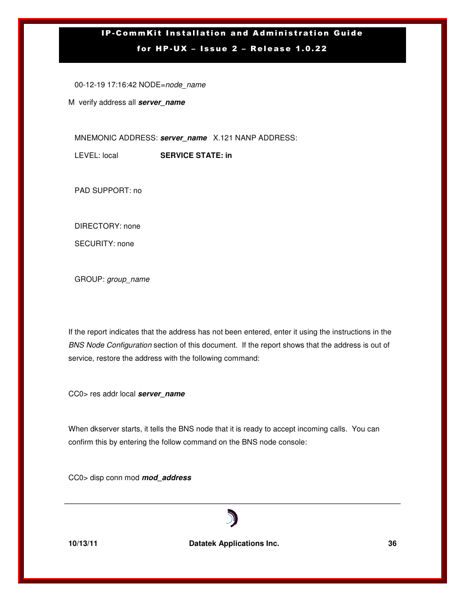 Datatek HP-UX 10.20 (32 bit kernel User Manual | Page 36 / 42