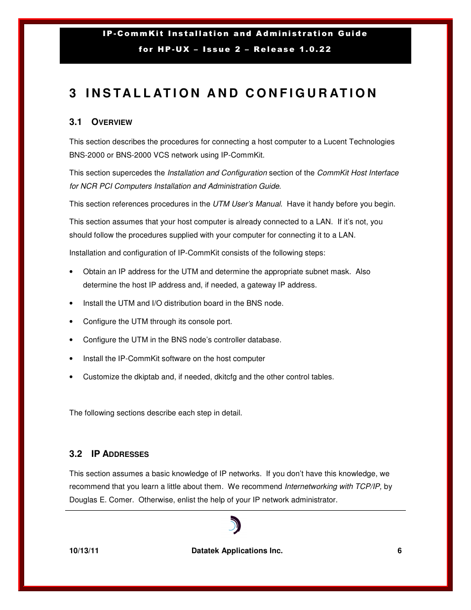 A n d | Datatek HP-UX 10.20 (32 bit kernel User Manual | Page 6 / 42