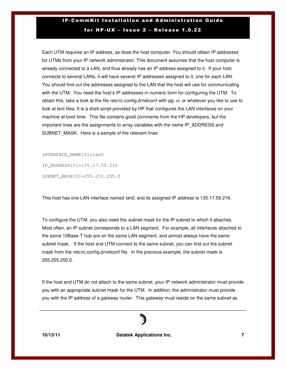 Datatek HP-UX 10.20 (32 bit kernel User Manual | Page 7 / 42