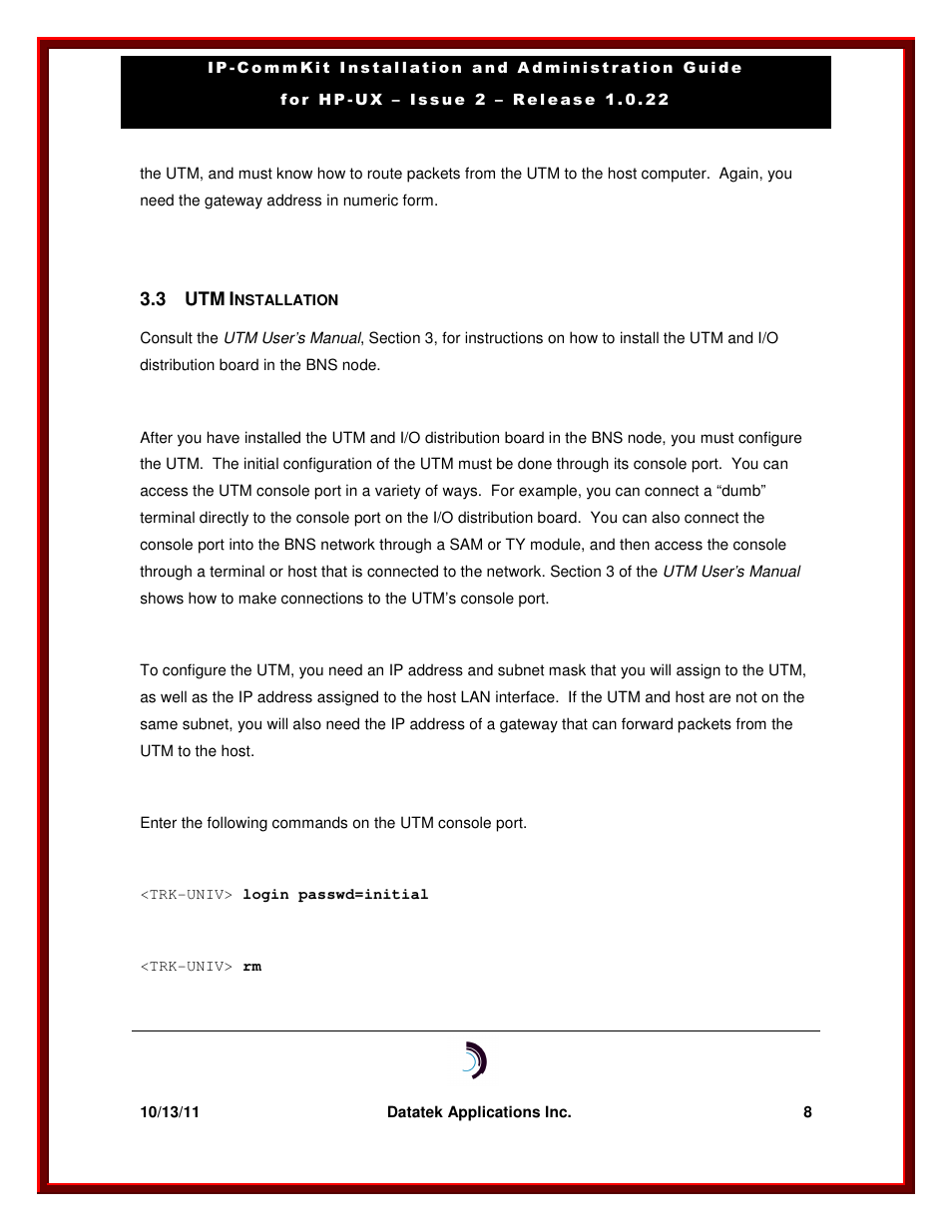 Datatek HP-UX 10.20 (32 bit kernel User Manual | Page 8 / 42