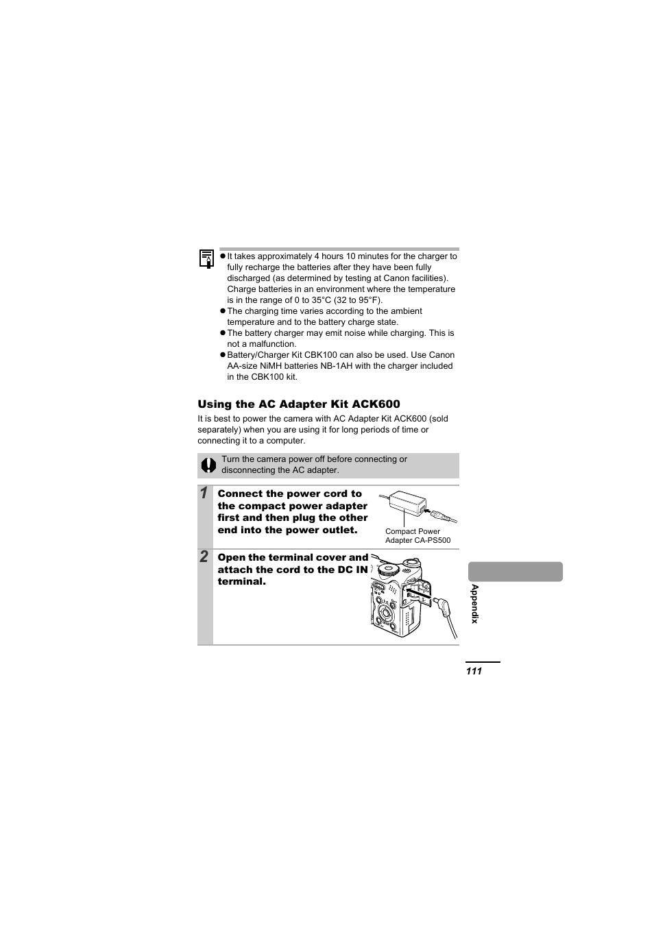 P. 111 | Canon A610 User Manual | Page 113 / 139