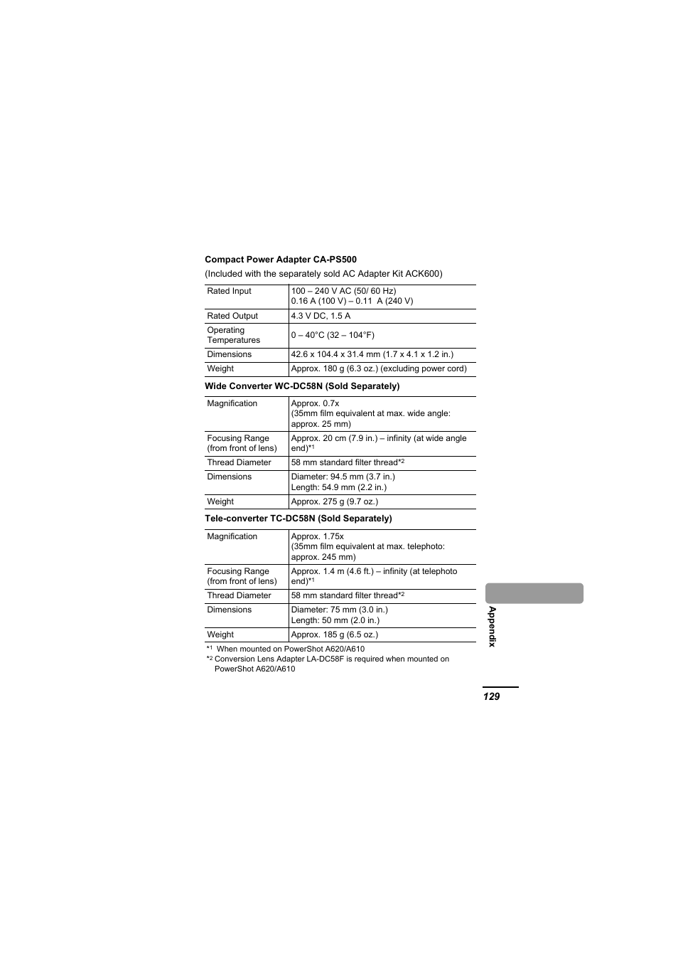Canon A610 User Manual | Page 131 / 139