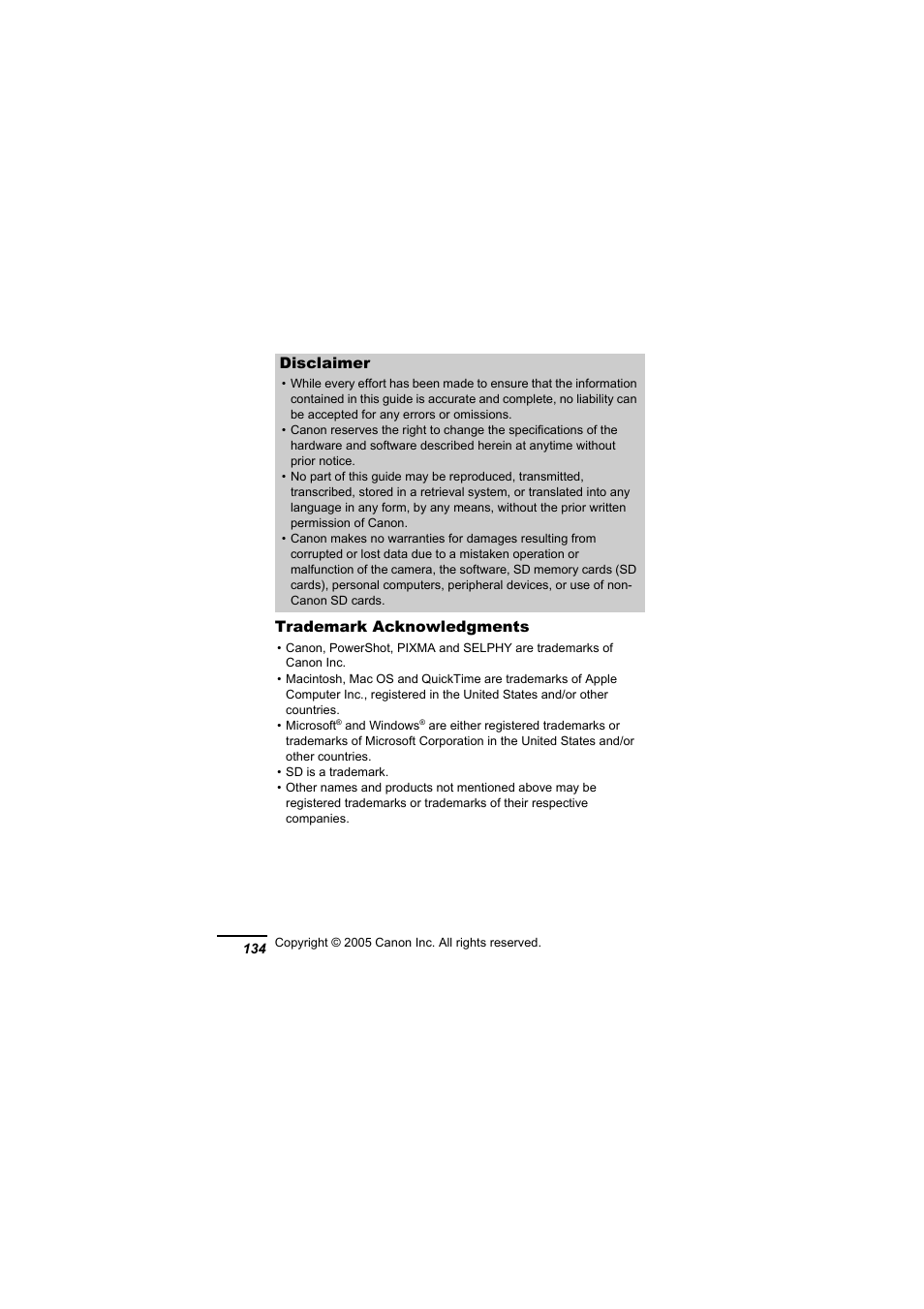 Canon A610 User Manual | Page 136 / 139