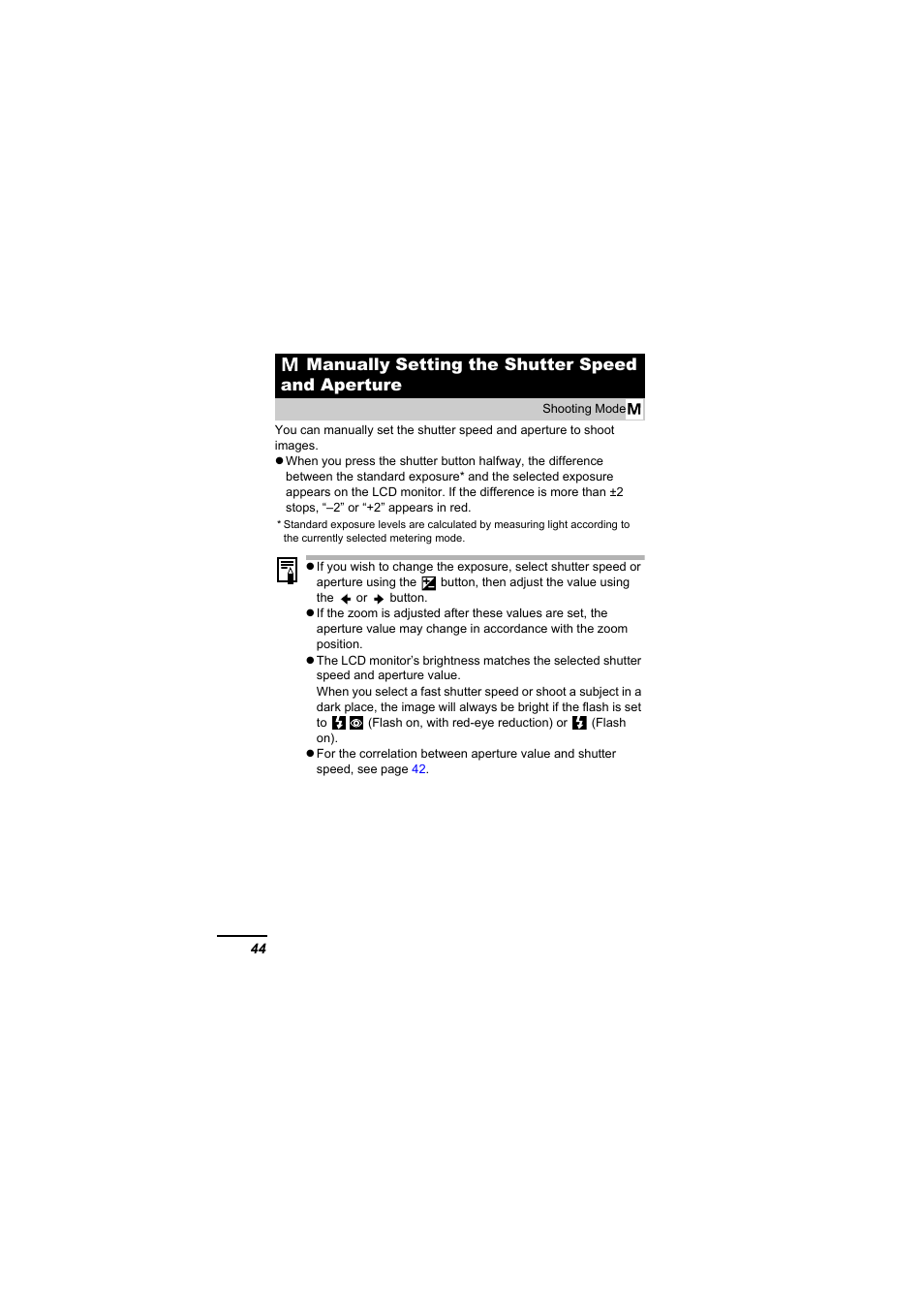 Manually setting the shutter speed and aperture | Canon A610 User Manual | Page 46 / 139