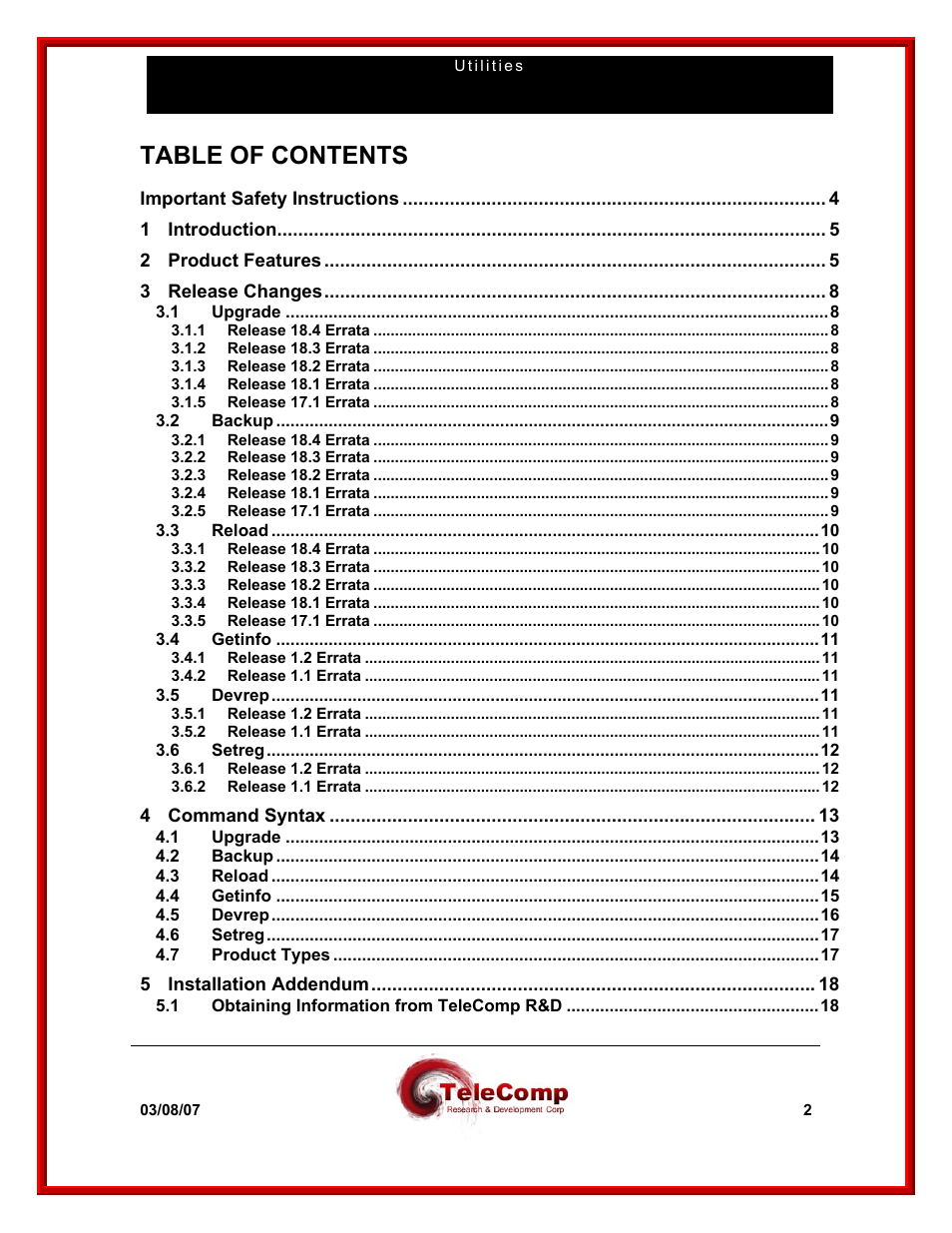 Datatek Upgrade/Backup/Reload User Manual | Page 2 / 22