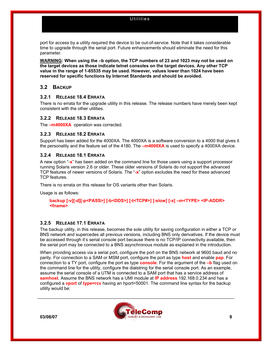 Datatek Upgrade/Backup/Reload User Manual | Page 9 / 22