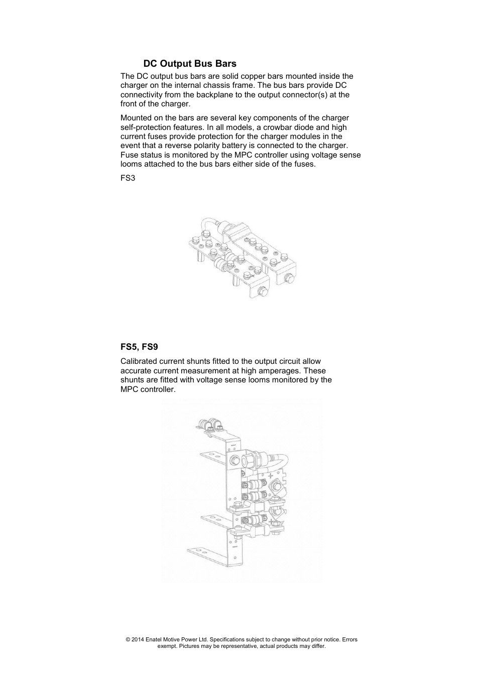 Dc output bus bars, Fs5, fs9 | DC Power Technologies FS3 Version 3 - Technical Hardware Manual User Manual | Page 14 / 60