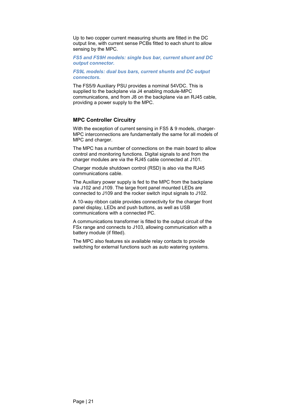 Mpc controller circuitry | DC Power Technologies FS3 Version 3 - Technical Hardware Manual User Manual | Page 22 / 60
