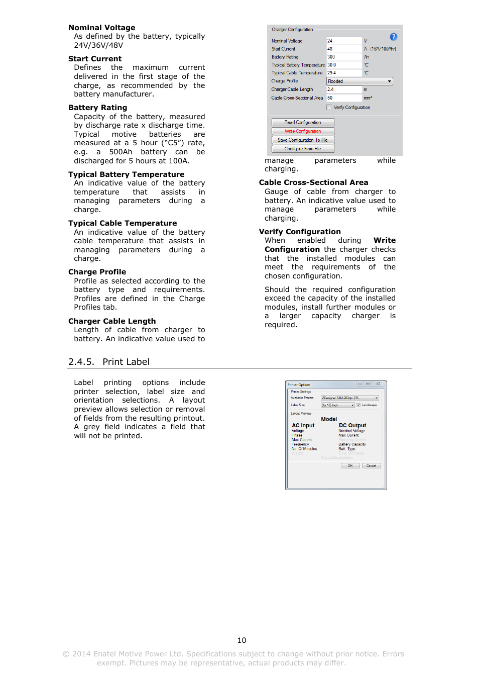 Print label | DC Power Technologies Charger Interface Software Manual User Manual | Page 11 / 50