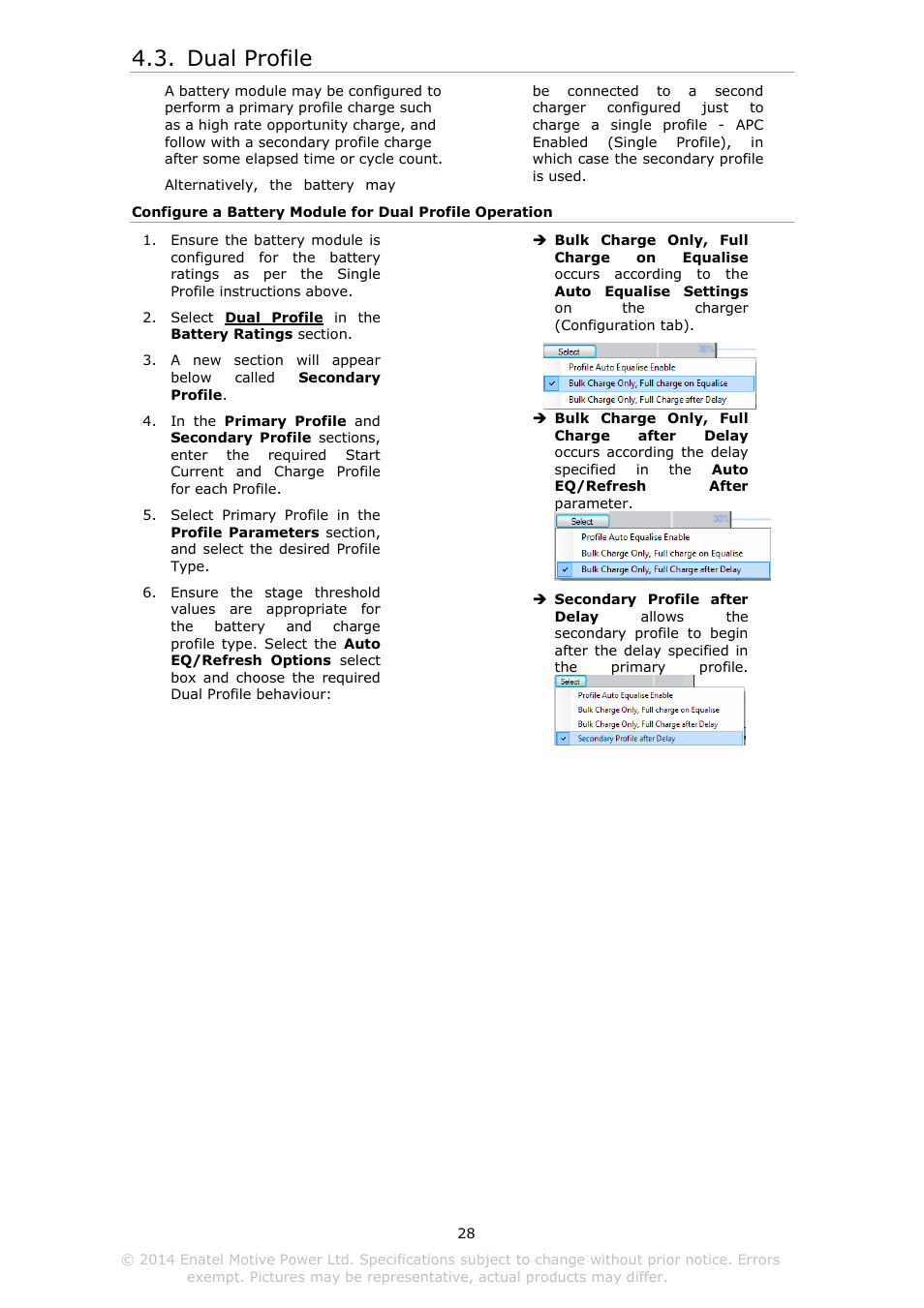 Rofile, Dual profile | DC Power Technologies Charger Interface Software Manual User Manual | Page 29 / 50
