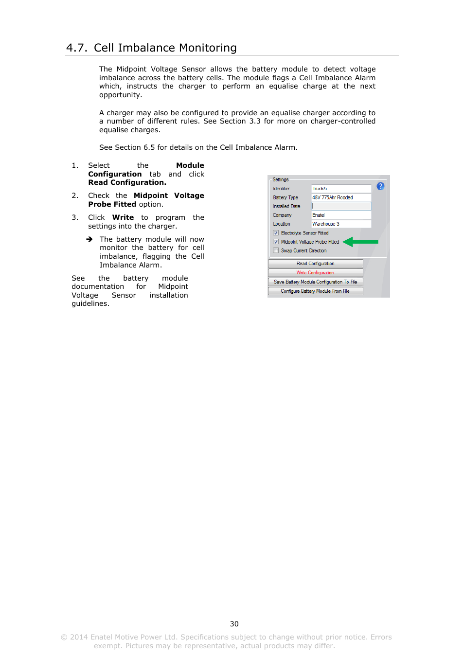 Mbalance, Onitoring, Cell imbalance monitoring | DC Power Technologies Charger Interface Software Manual User Manual | Page 31 / 50