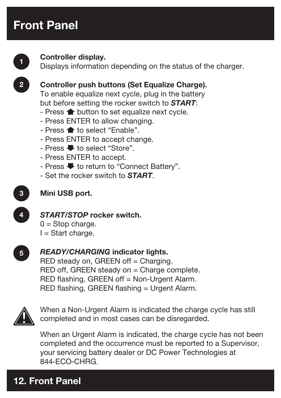 Front panel | DC Power Technologies FS3 - Owners Manual User Manual | Page 12 / 29