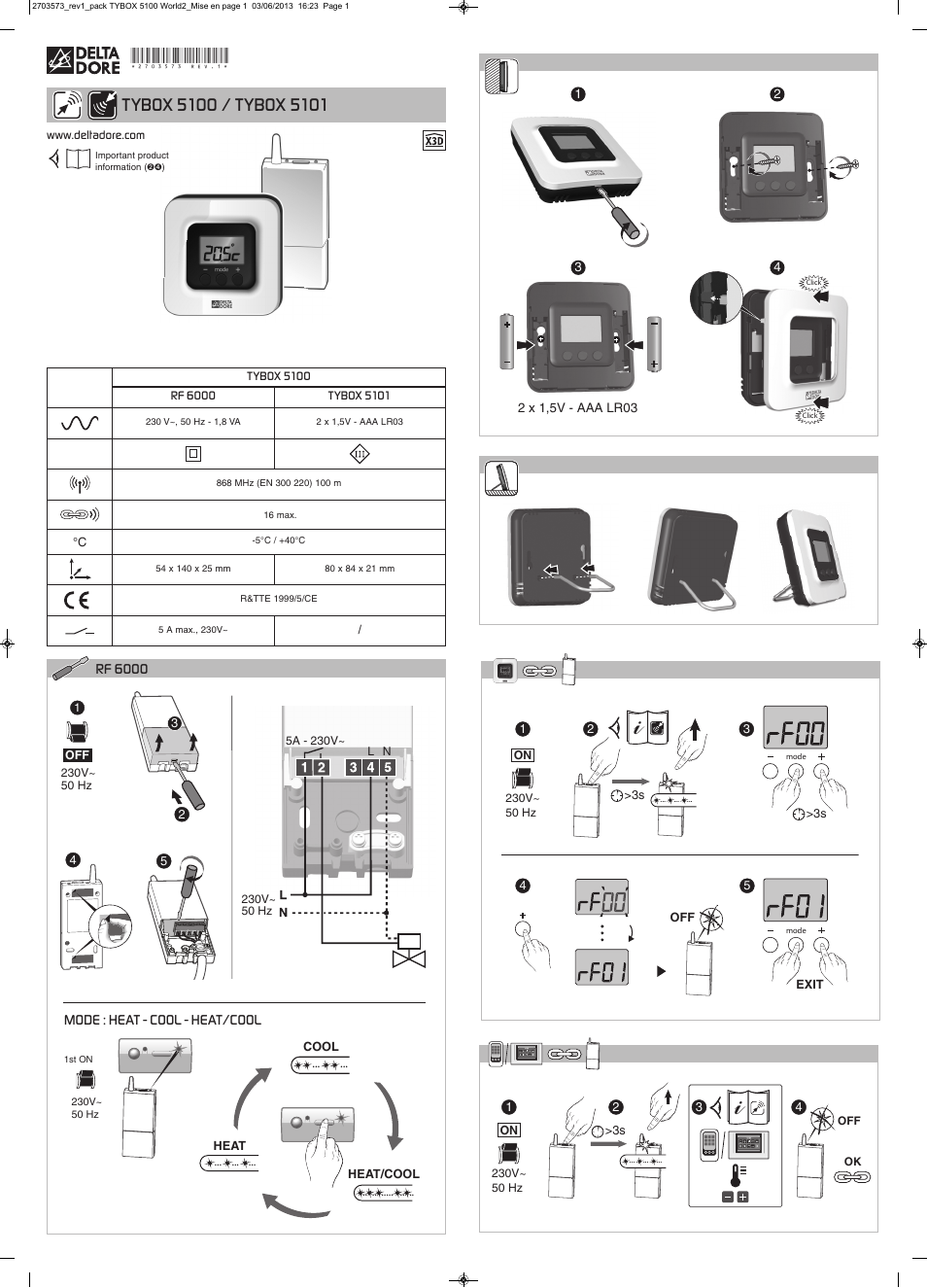 Delta Dore 5100 TYBOX User Manual | 2 pages
