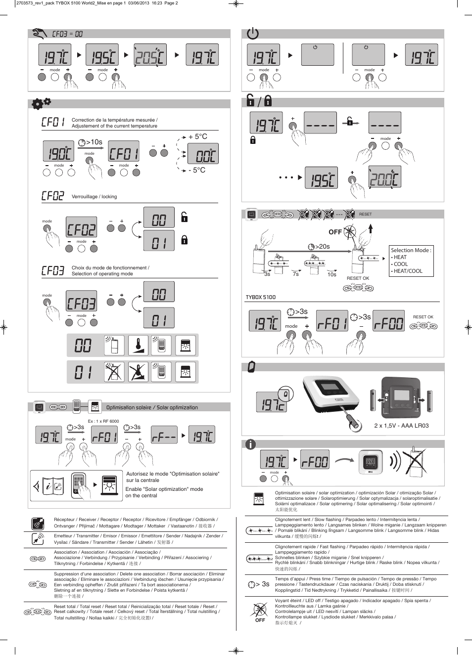 5°c - 5°c >10s, Mode | Delta Dore 5100 TYBOX User Manual | Page 2 / 2