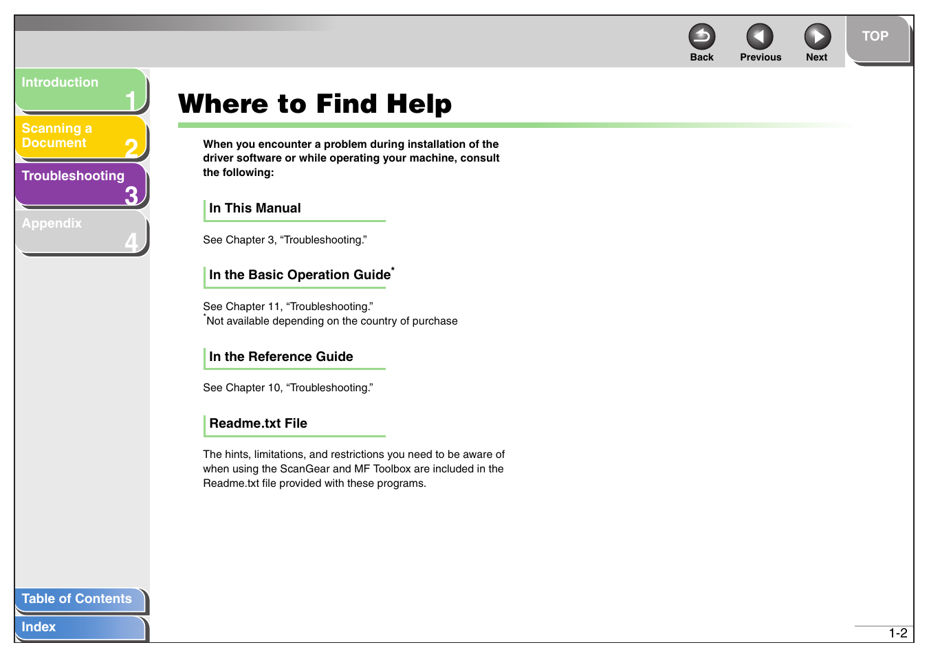 Where to find help, Where to find help -2, Next | Canon MF4200 User Manual | Page 12 / 80