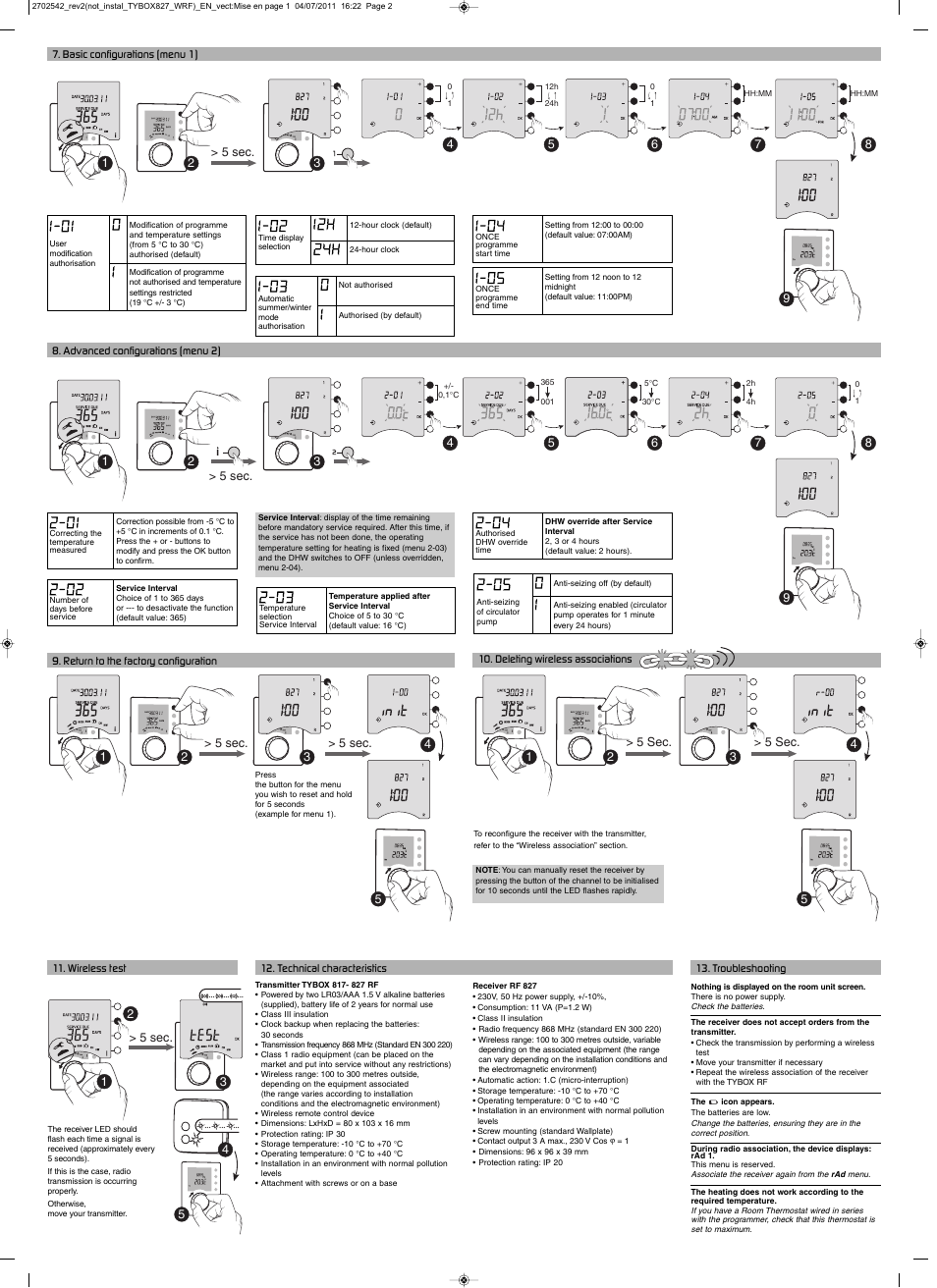 Delta Dore 827 W RF TYBOX Installation User Manual | Page 2 / 2