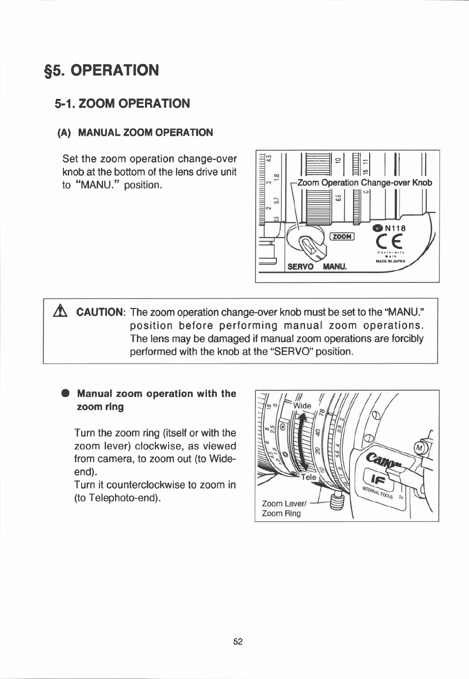 Operation | Canon YJ12X6.5B IRS-A User Manual | Page 24 / 46