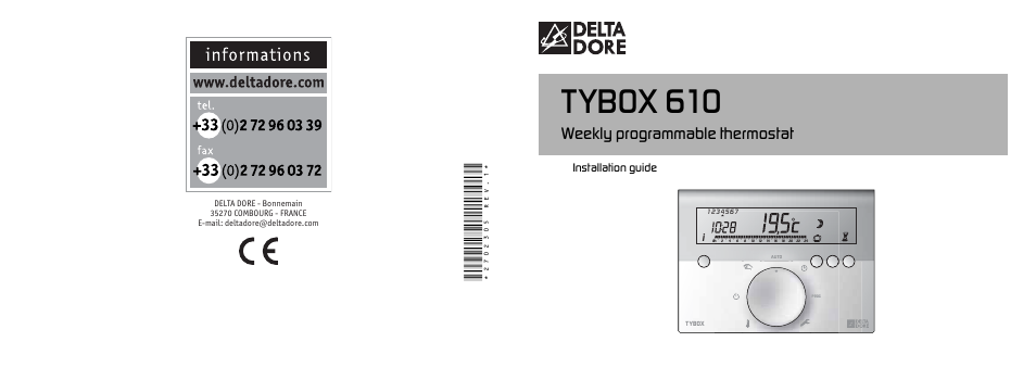 Delta Dore 610 TYBOX Installation User Manual | 10 pages