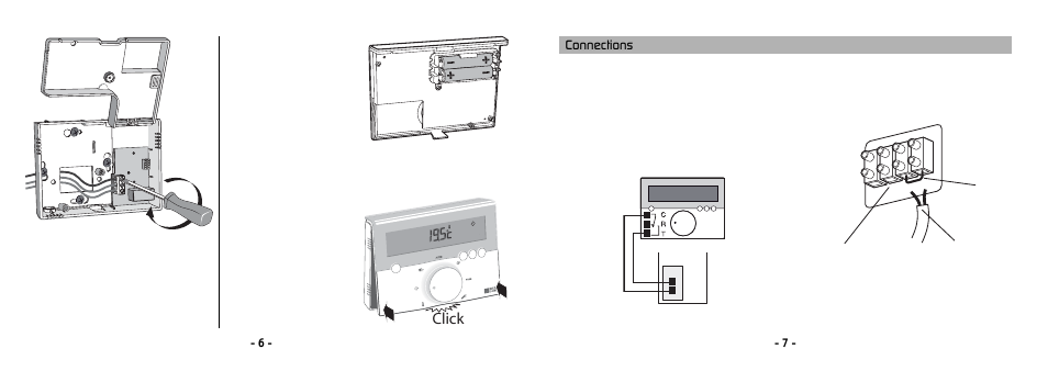 Click, Connections | Delta Dore 610 TYBOX Installation User Manual | Page 4 / 10