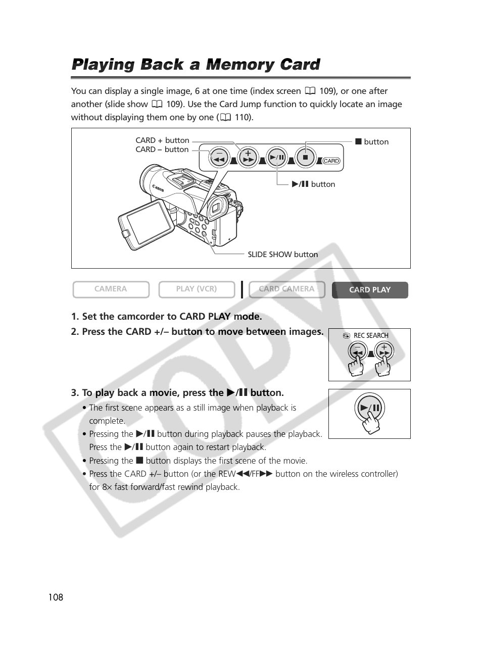 Canon Elura 70 User Manual | Page 108 / 162