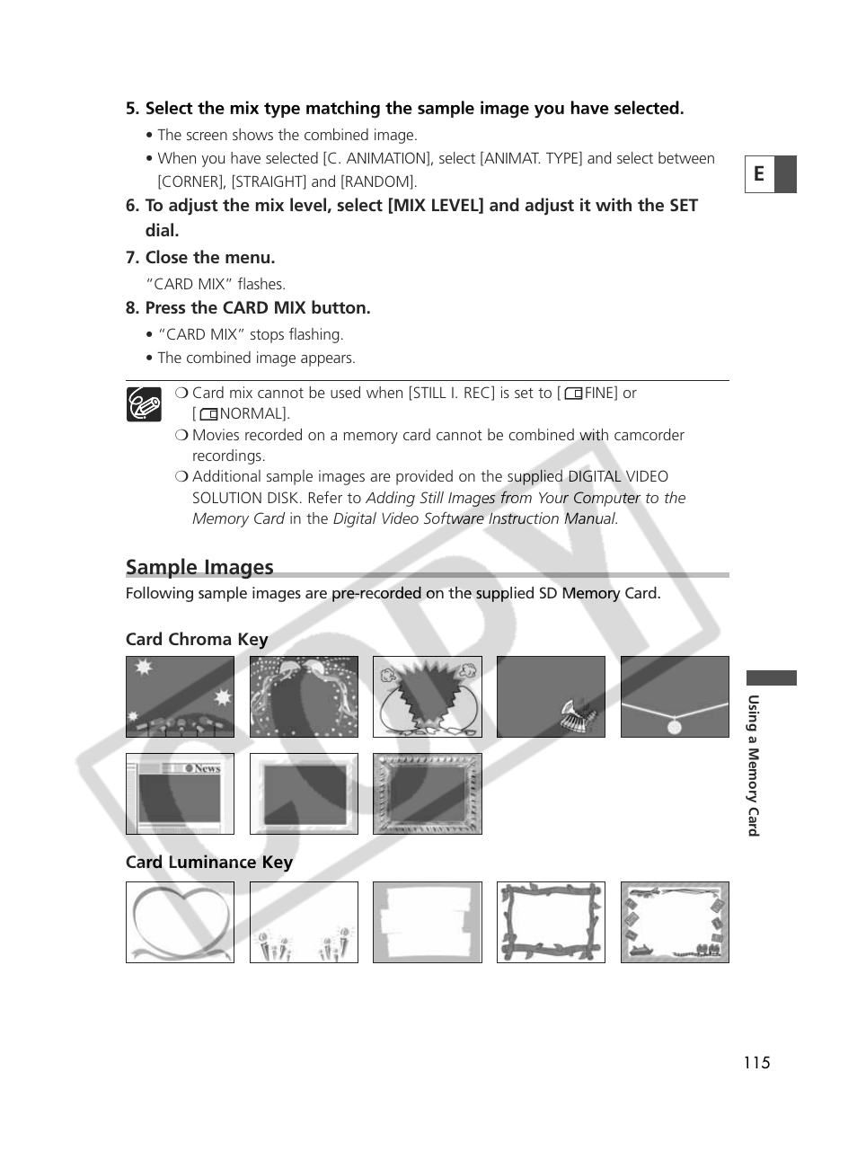 Sample images | Canon Elura 70 User Manual | Page 115 / 162