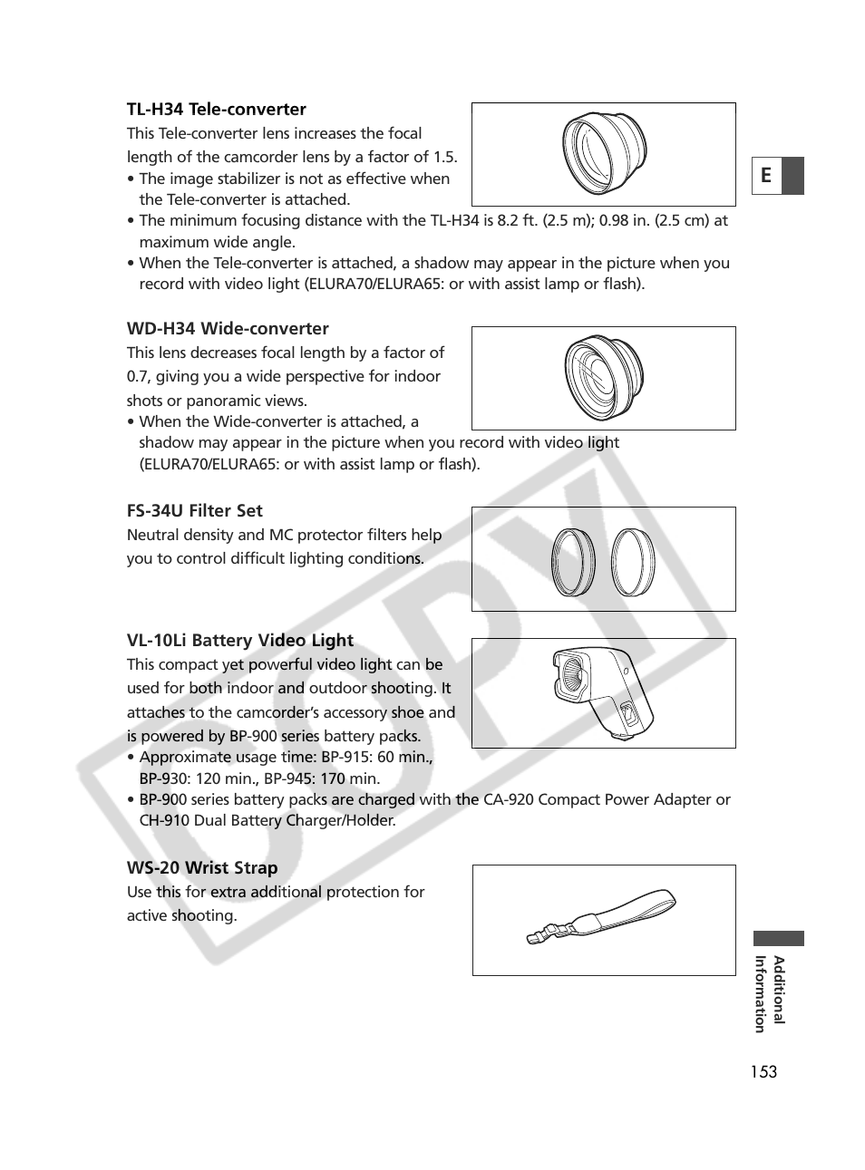 Canon Elura 70 User Manual | Page 153 / 162