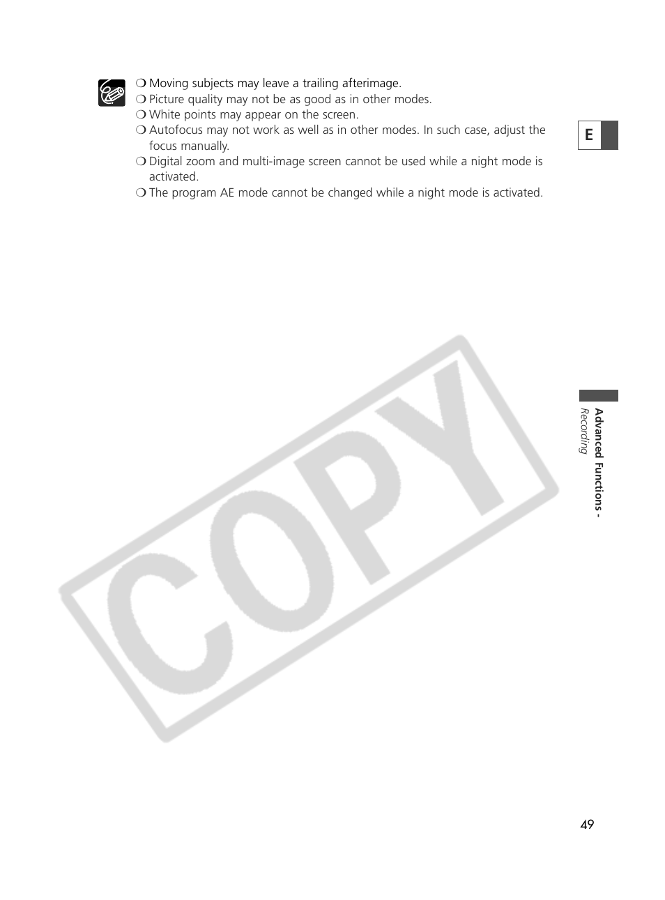 Canon Elura 70 User Manual | Page 49 / 162