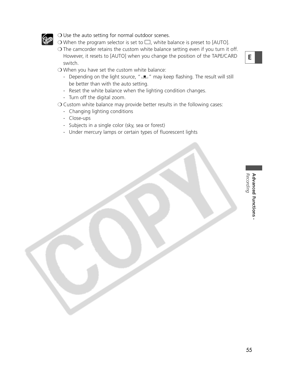 Canon Elura 70 User Manual | Page 55 / 162