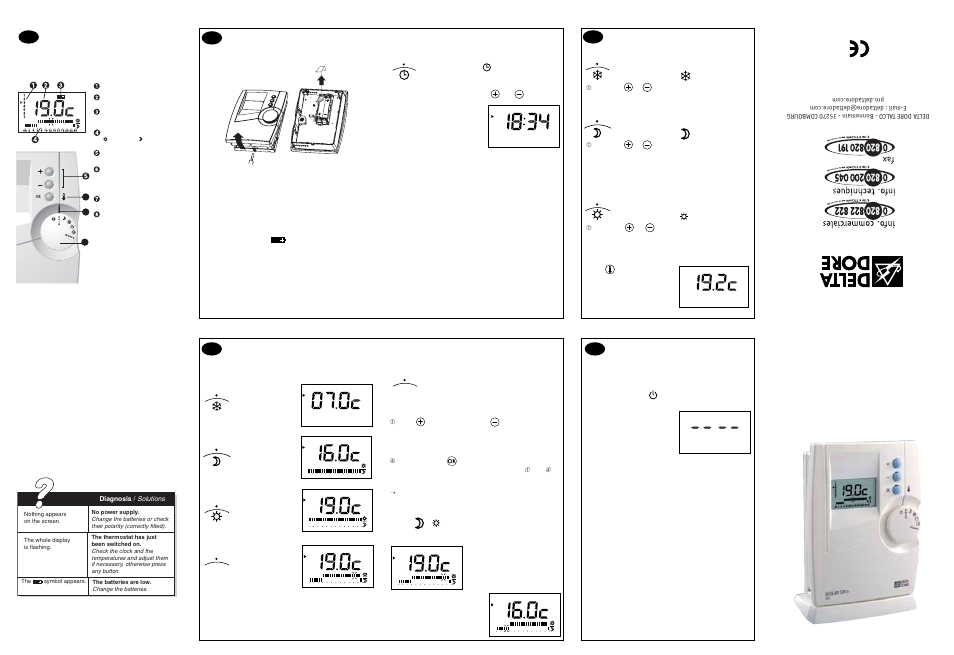 Delta 600, Temperatures, Set the daily program | User start-up, Presentation, Heating shutdown / standby mode | Delta Dore PACK DELTA 600 User Manual | Page 4 / 6