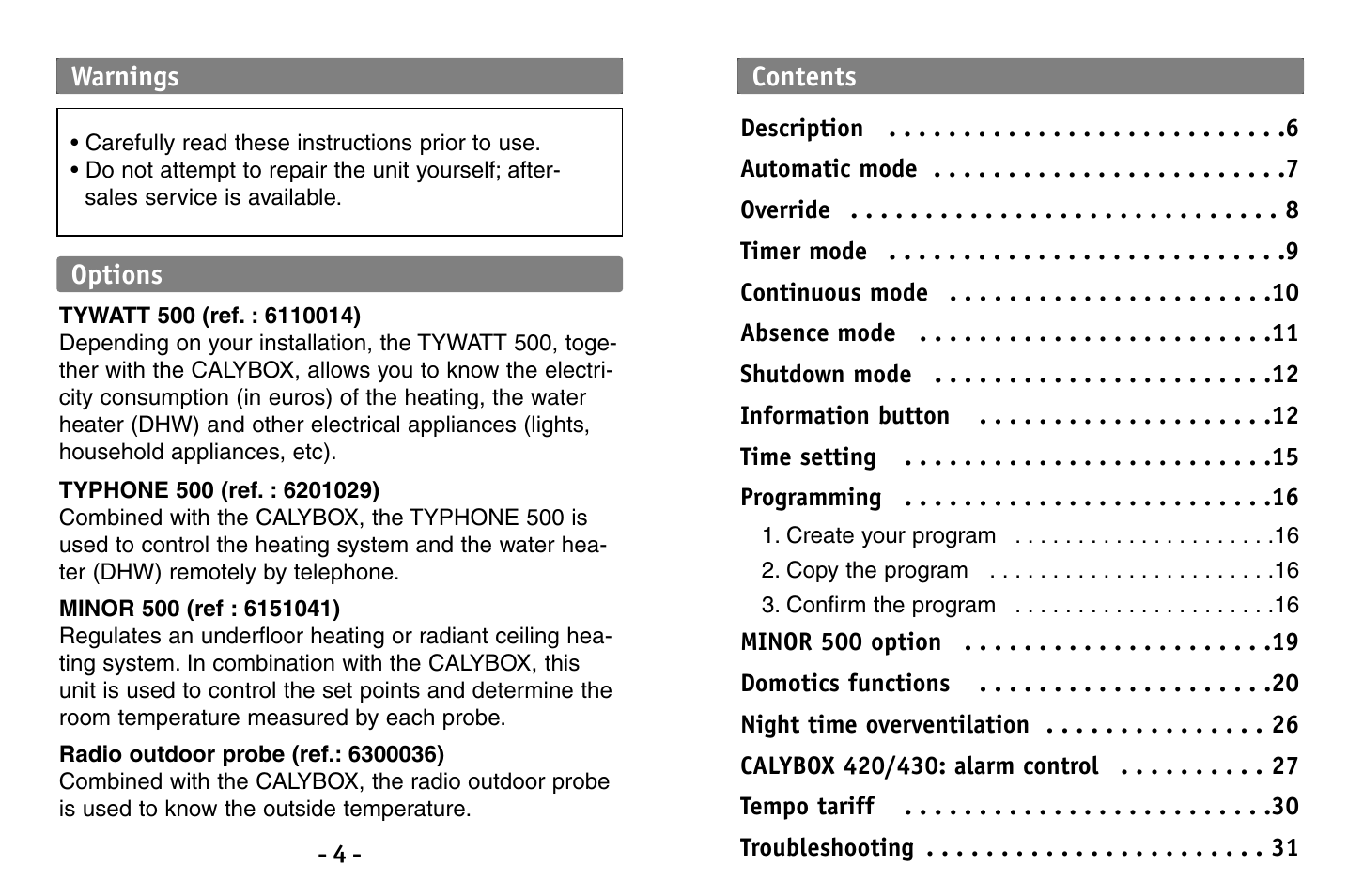 Delta Dore 230 CALYBOX User Manual | Page 3 / 18