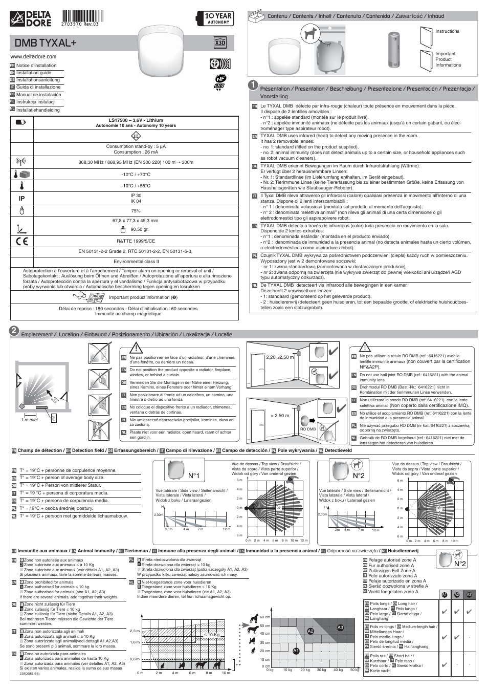 Delta Dore DMB TYXAL+ User Manual | 2 pages