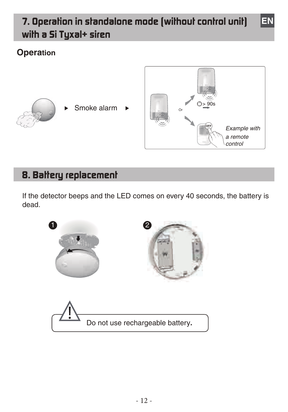 Battery replacement, Opera | Delta Dore DFR TYXAL+ User Manual | Page 12 / 32