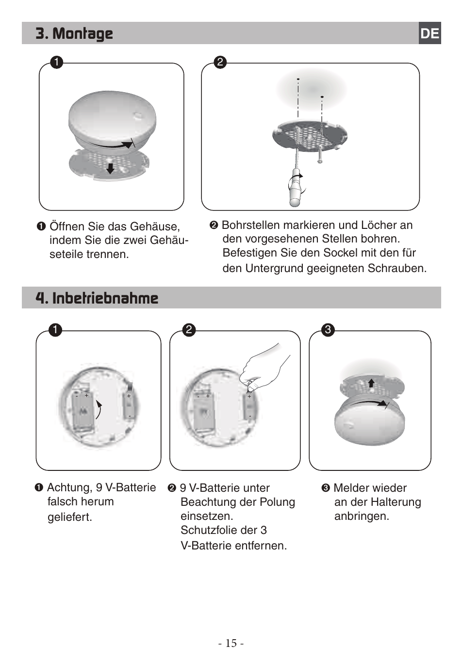 Montage, Inbetriebnahme | Delta Dore DFR TYXAL+ User Manual | Page 15 / 32