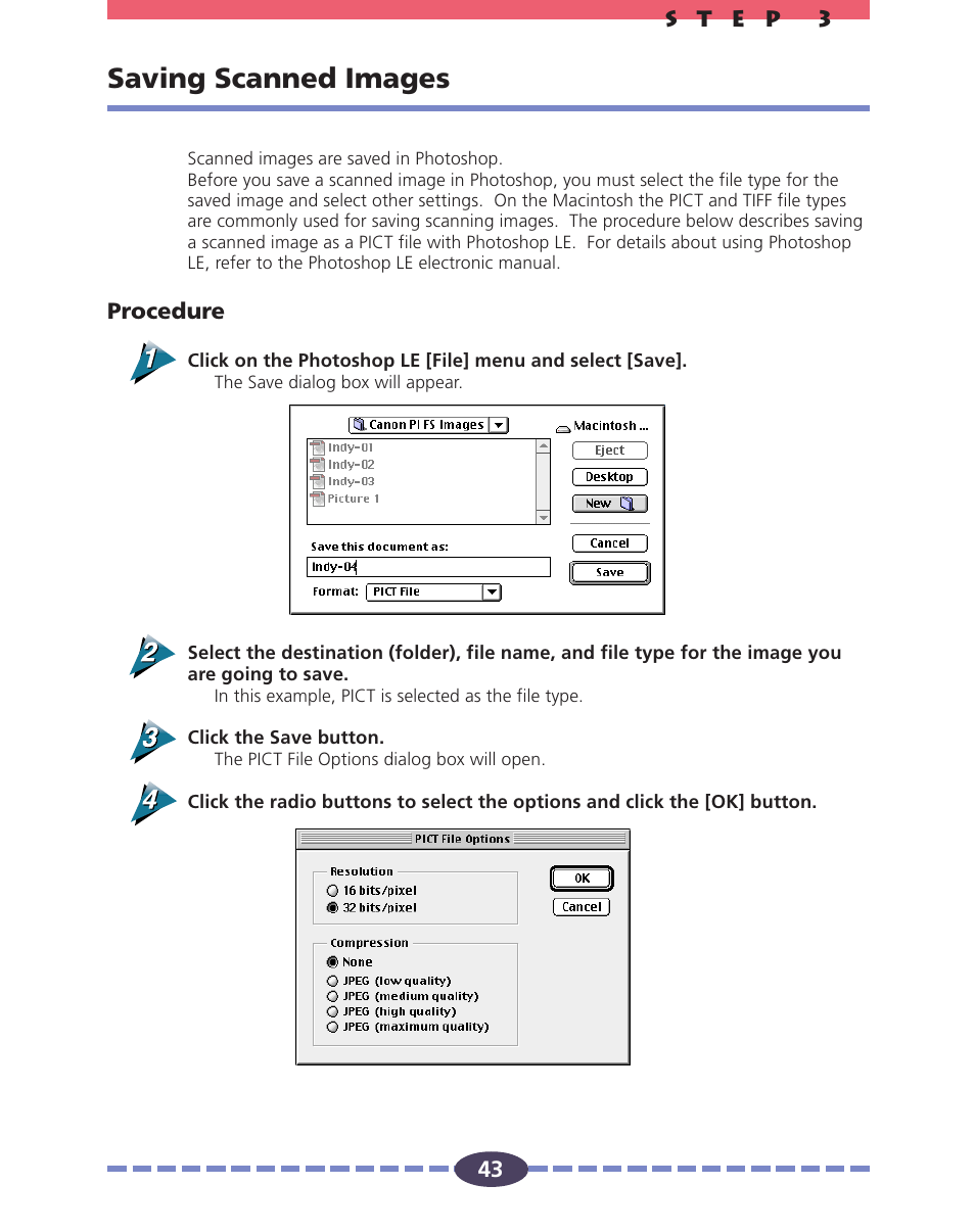 Saving scanned images, P. 43 | Canon FS 2710 User Manual | Page 43 / 80