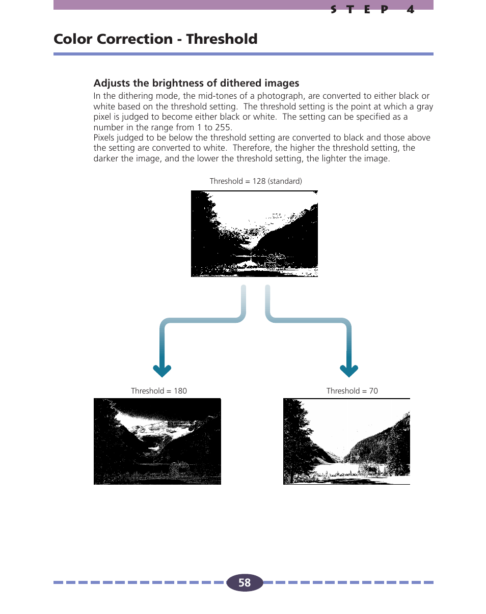 Color correction - threshold, P. 58 | Canon FS 2710 User Manual | Page 58 / 80